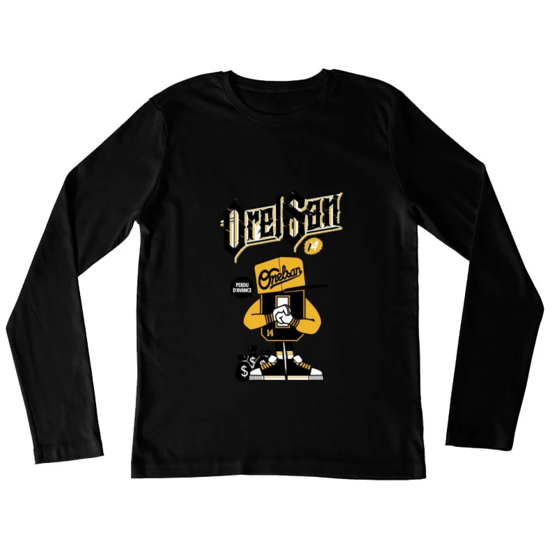 Moderne Streetwear Illustration Damen Langarm T-Shirt