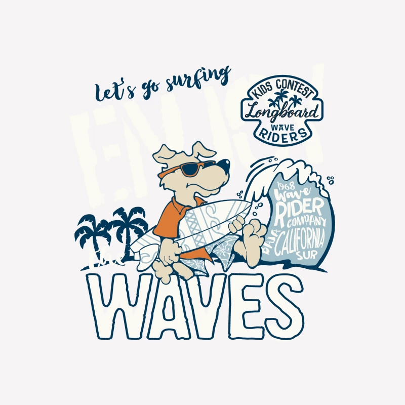 Hund Surfen Wettbewerb Kalifornien 1968 Herren T-Shirt