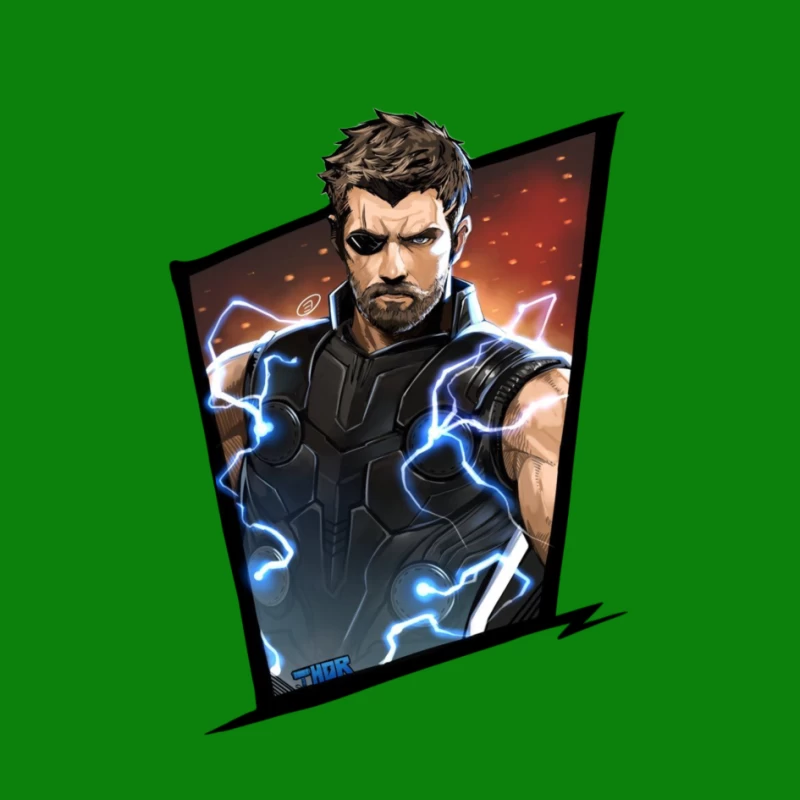 Superhero Character with Lightning Effects Pin