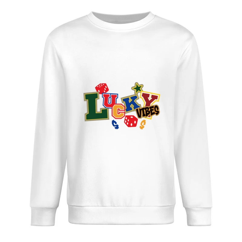 Glückliche Vibes Design mit Würfeln Herren Pullover Sweatshirt