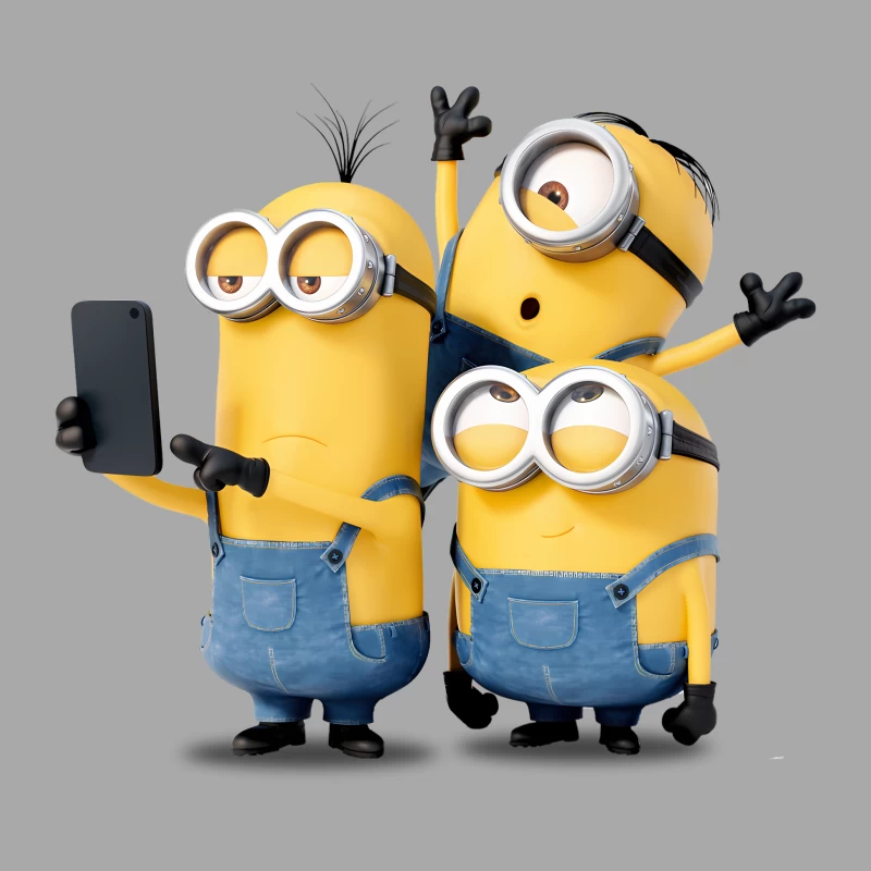 Cheerful Minions Taking a Group Selfie in Blue Overalls Female Pullover Hoodie