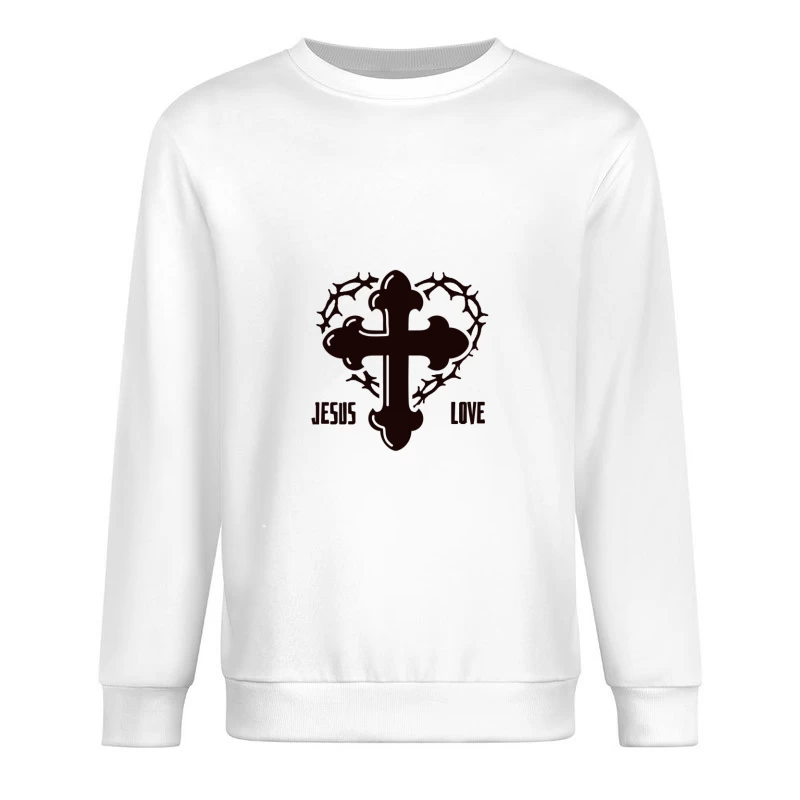 Kreuz der Liebe mit Dornenkrone Herren Pullover Sweatshirt