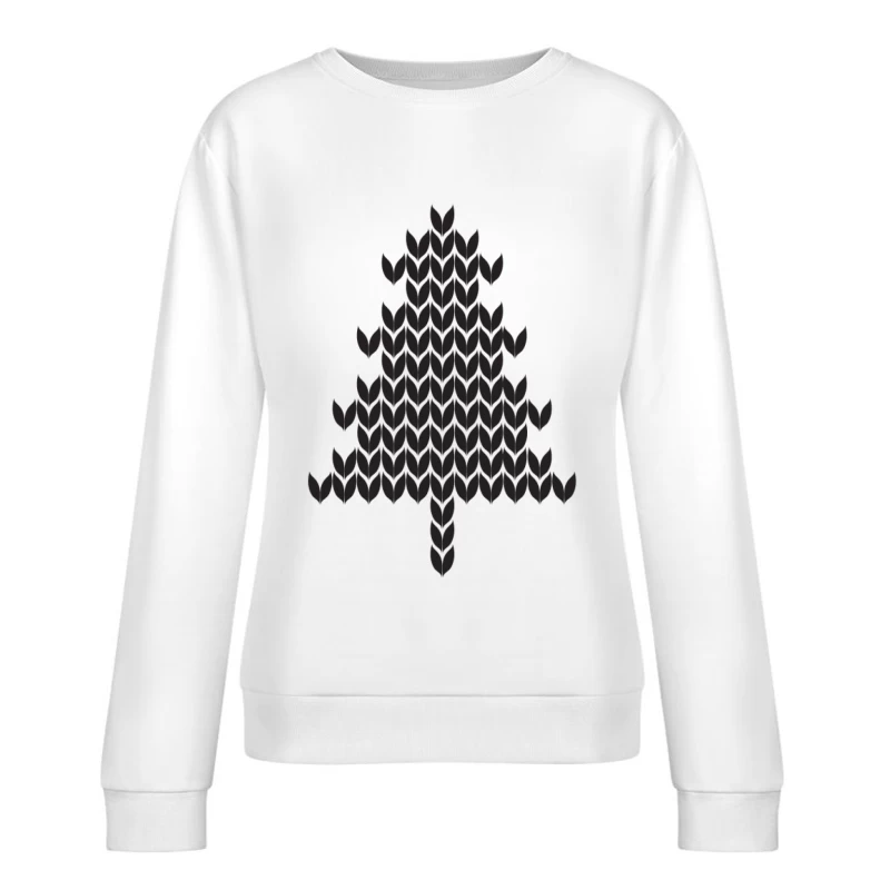 Motif graphique d'arbre en tricot Femme Sweat-shirt à enfiler