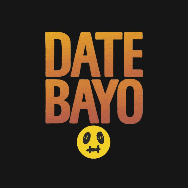 Date Bayo: Typographic Text Art with Smiley Face Mouse Pad