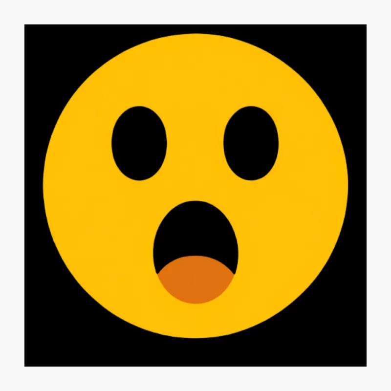 Surprised Yellow Emoji Face Expression Pin