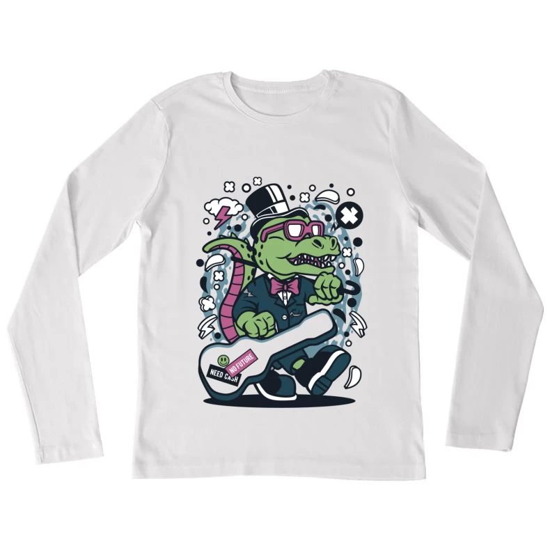 Crocodile rock star élégant Femme Manches Longues T-Shirt