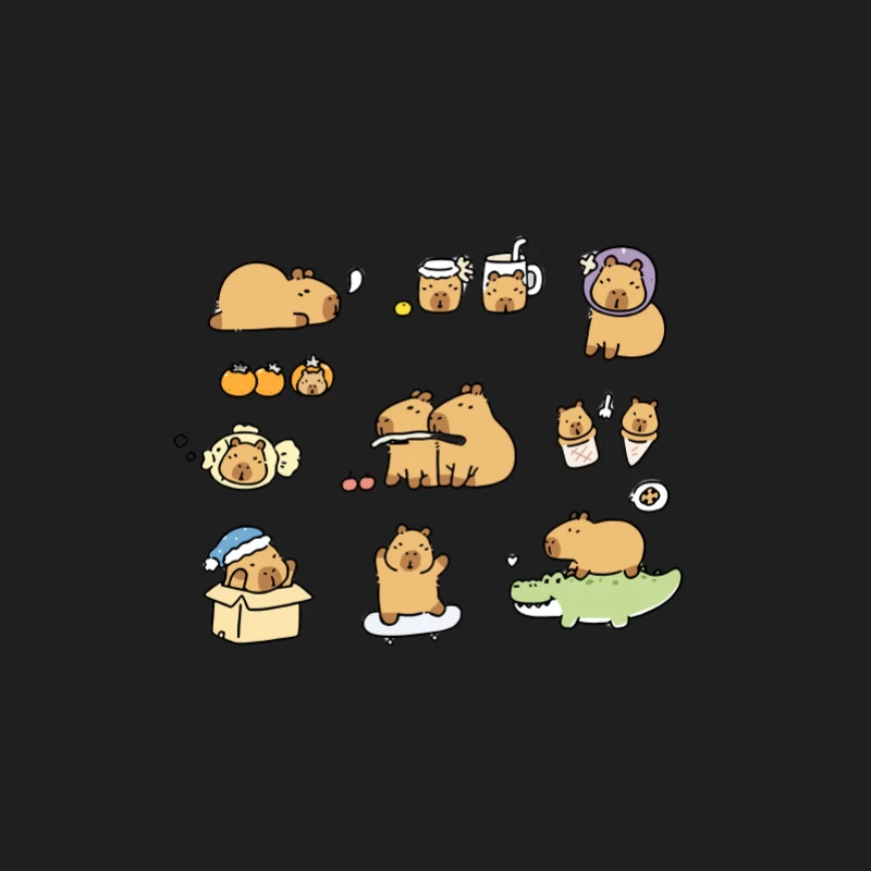 Illustrations mignonnes de capybara dans des scènes amusantes Homme Débardeur