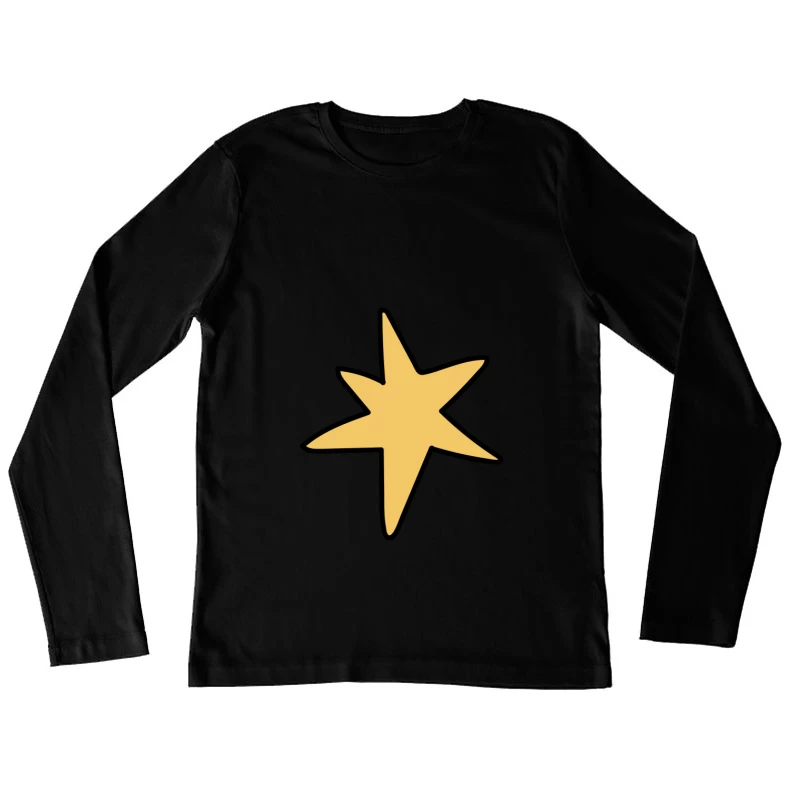 Étoile dorée abstraite Femme Manches Longues T-Shirt