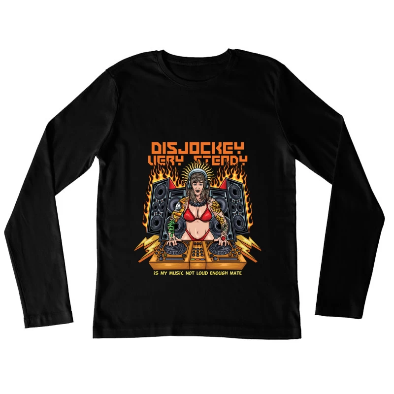 Dynamic DJ with Vibrant Energy Female Long Sleeve T-Shirt