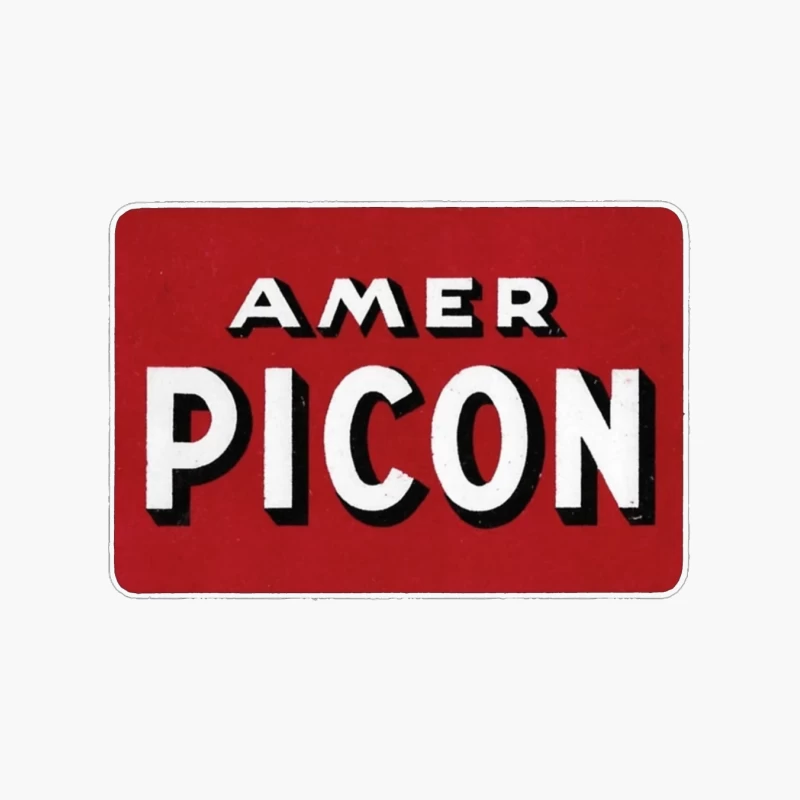 Vintage Amer Picon Logo Typography on Red Background Cotton Tote Bag