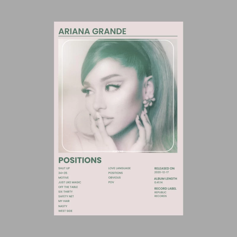 Ariana Grande's "Positions" Album Cover and Track List Male Pullover Hoodie