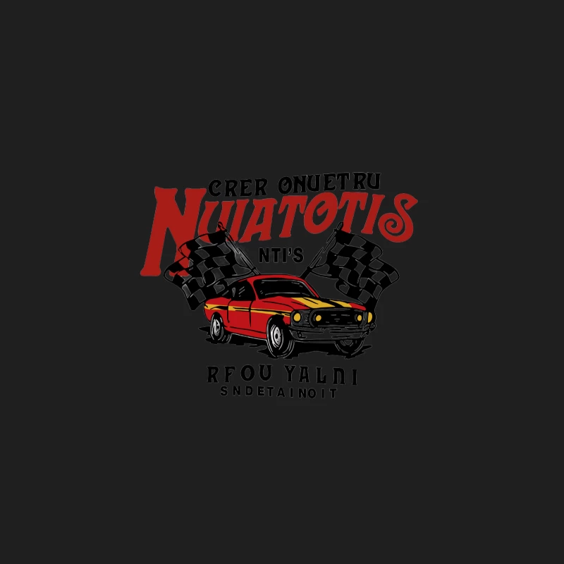 Klassisches Auto mit Rennflaggen Herren Tanktops