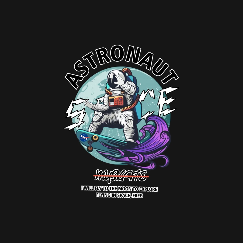 Astronaut auf Skateboard im Weltraum Damen T-Shirt