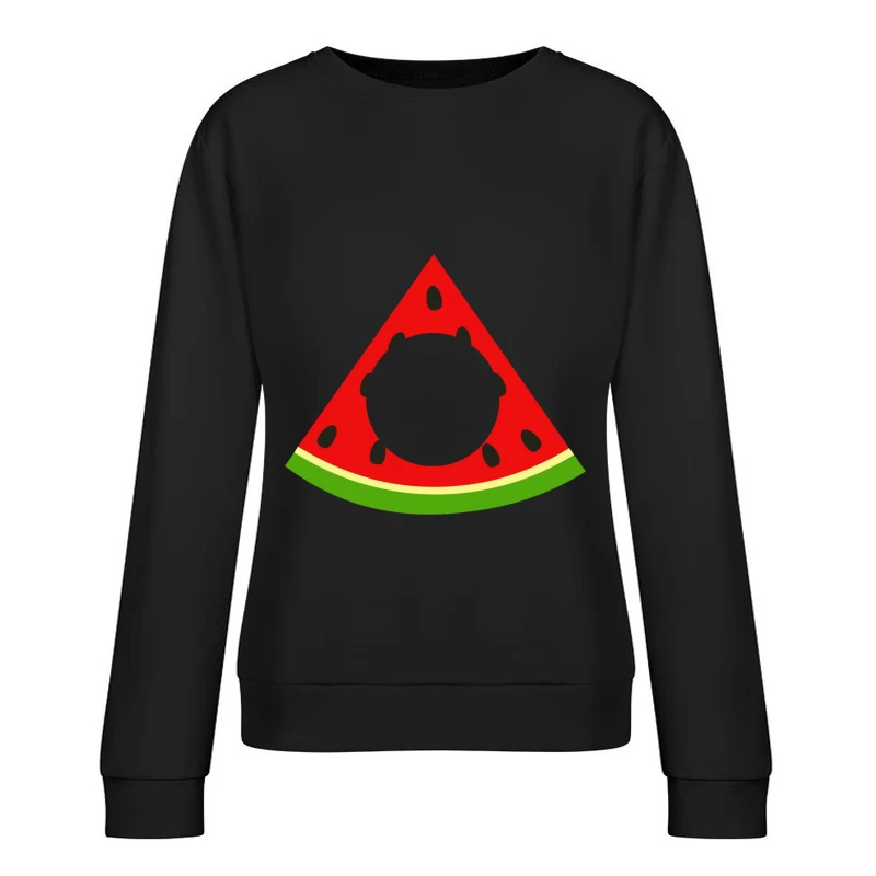 Illustration de tranche de pastèque avec trou Femme Sweat-shirt à enfiler