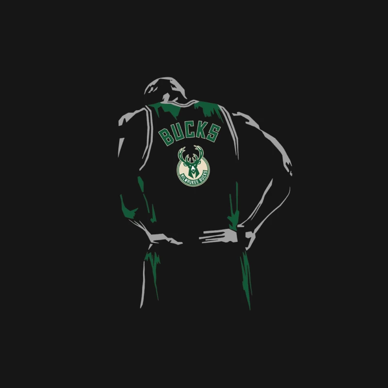 Milwaukee Bucks Basketball Silhouette Herren Langarm T-Shirt