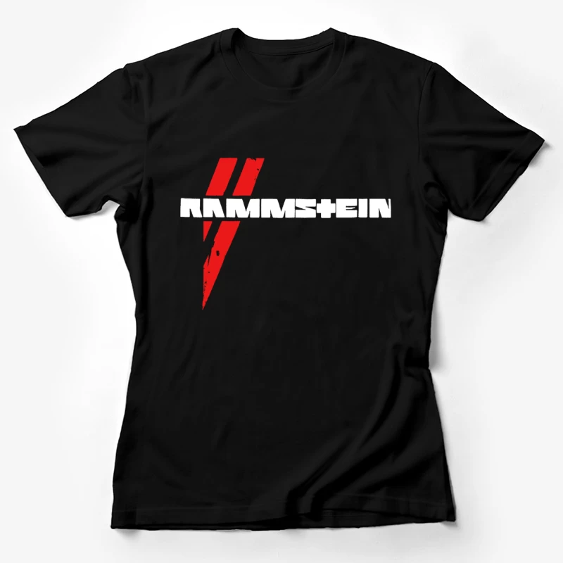 Rammstein Metal Band Logo in Red and White Female T-Shirt