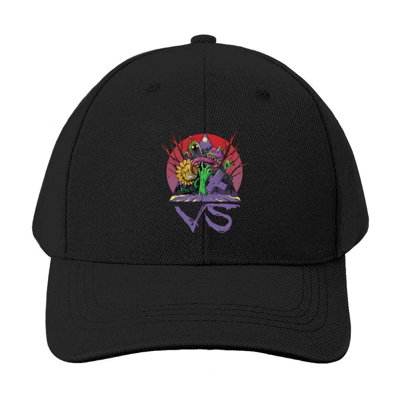 Monsters vs. Plants: A Whimsical Battle Baseball Cap