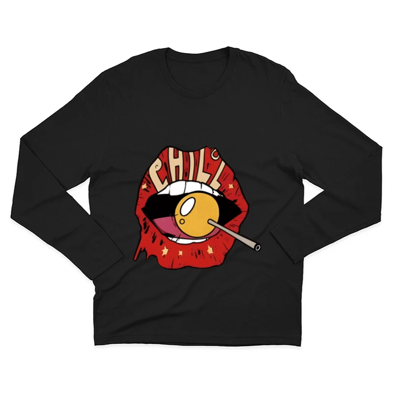 Pop Art Lippe mit Lutscher Herren Langarm T-Shirt