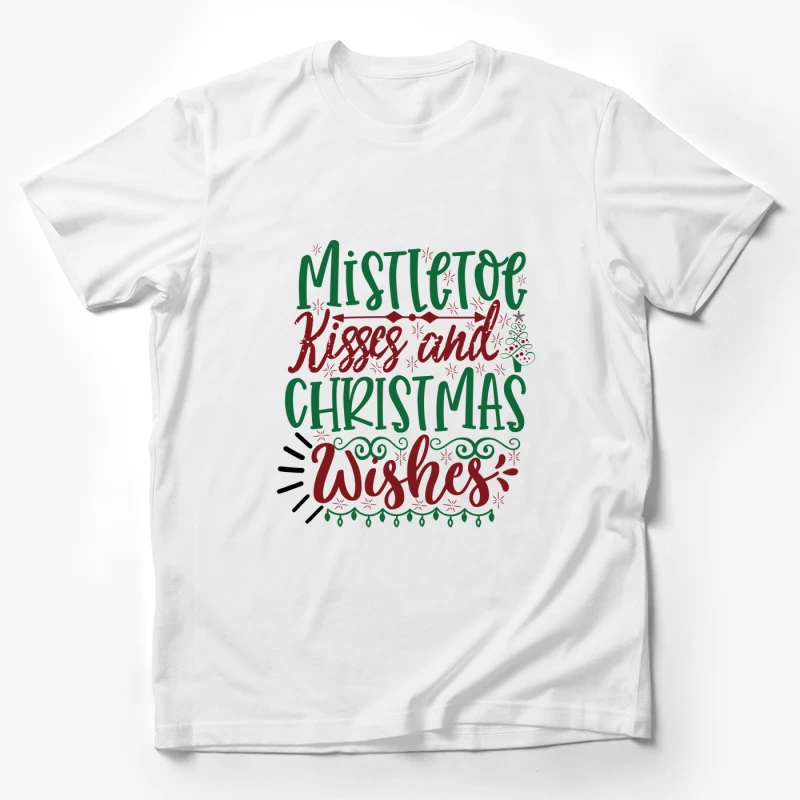 Souhaits de Noël et baisers sous le gui Homme T-Shirt