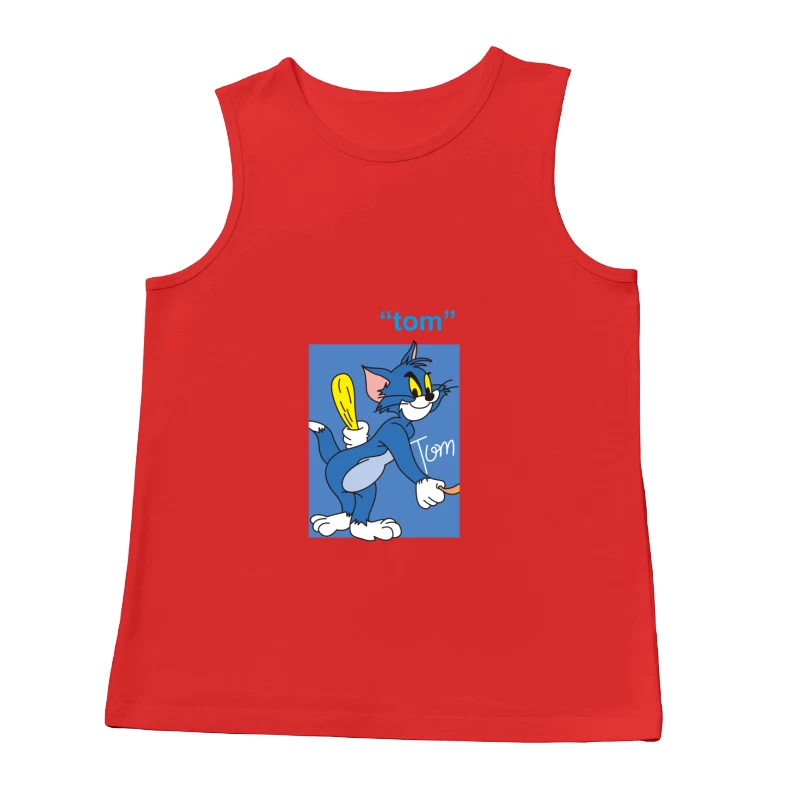 Tom der Cartoon-Katze mit Keule Herren Tanktops