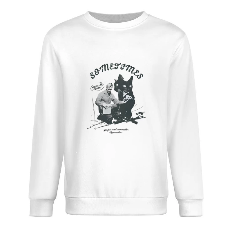 Homme et chat avec inscription Homme Sweat-shirt à enfiler