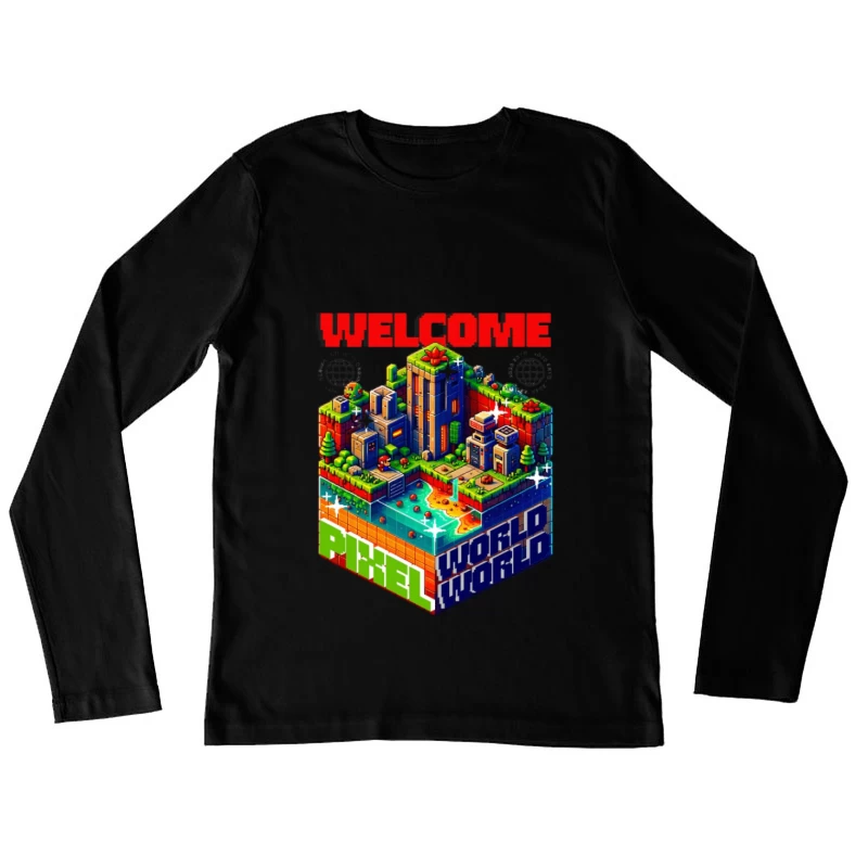 Willkommen in der Pixelwelt Damen Langarm T-Shirt