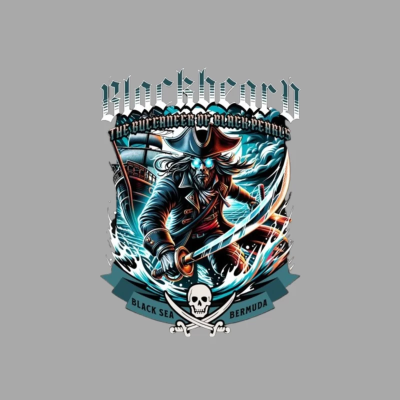 Dark Pirate Warrior of the Black Sea and Bermuda Male Pullover Hoodie