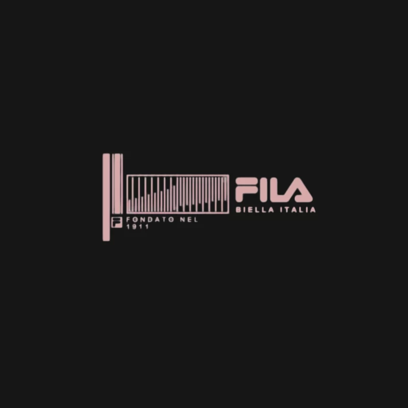Fila Logo mit Barcode-Design Herren Langarm T-Shirt