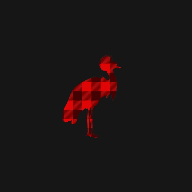 Silhouette d'oiseau à carreaux Homme Manches Longues T-Shirt