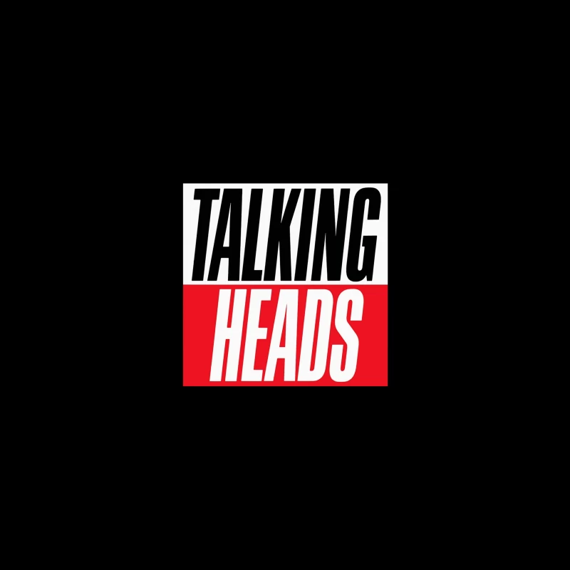 Talking Heads Classic Band Logo Design in Black and Red Typography Desk Mat