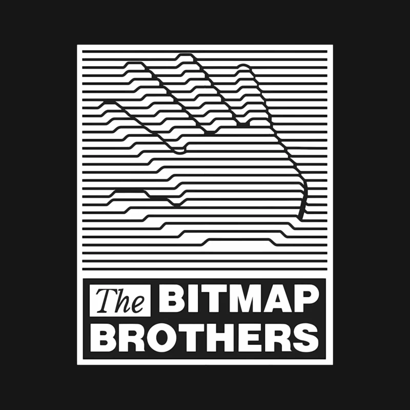 Bitmap Brothers Logo with Striped Hand Optical Illusion Male Long Sleeve T-Shirt