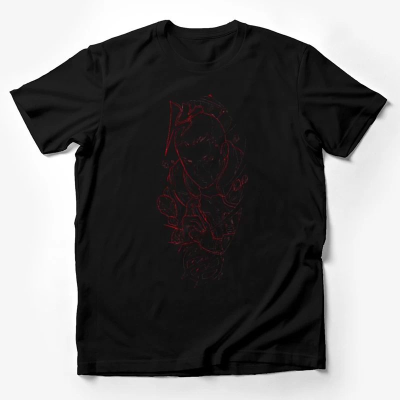 Mystische Zeichnung mit dunklen Linien Herren T-Shirt
