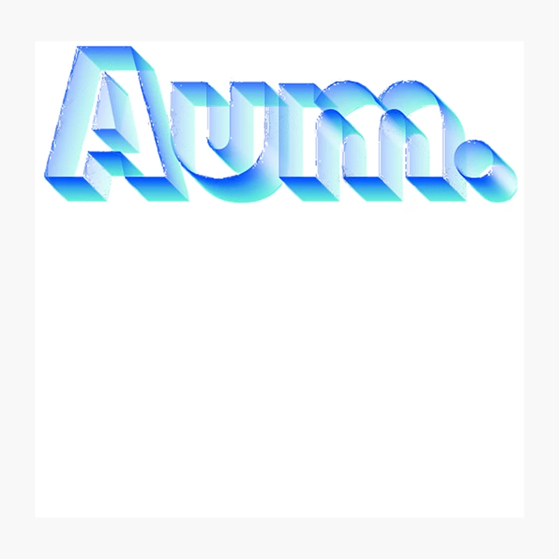 Aum 3D Typographic Design Throw Pillow