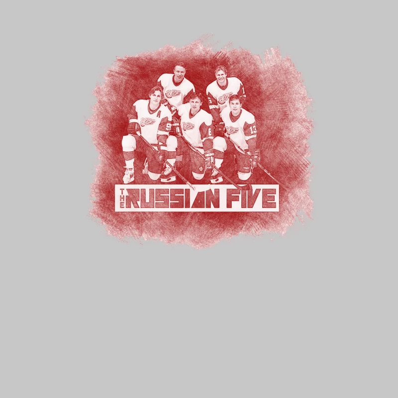 The Legendary Russian Five of Detroit Red Wings Hockey Team - Vintage Art Female Long Sleeve T-Shirt