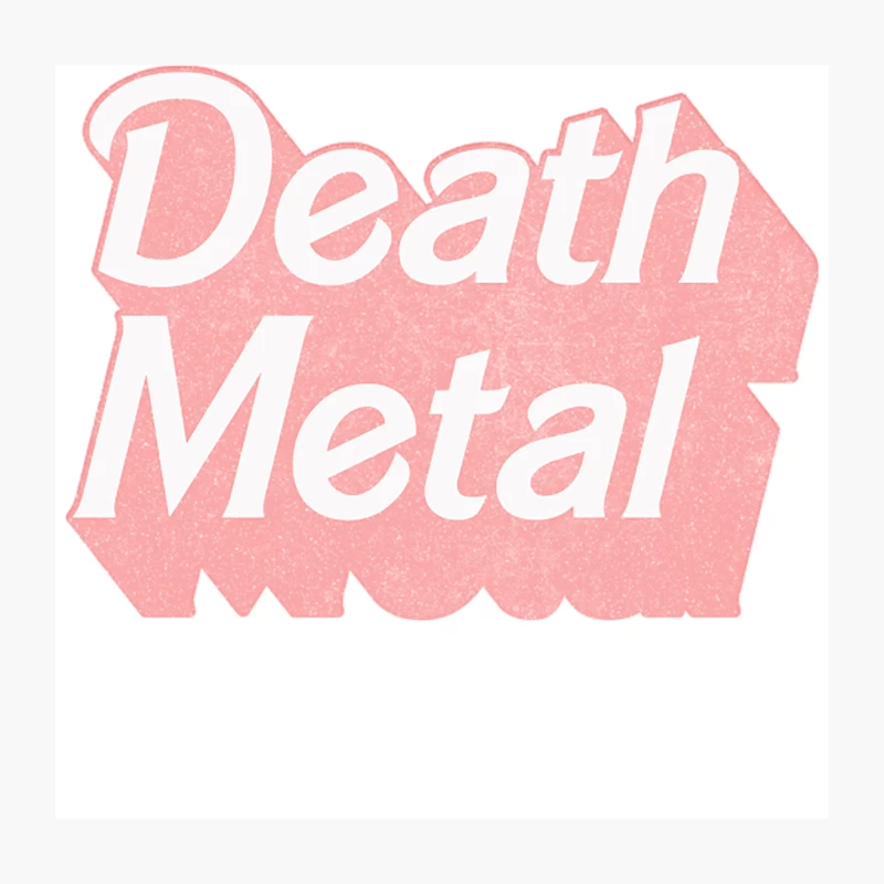 Death Metal   Cute Pink 80s Vintage Look Design Throw Pillow