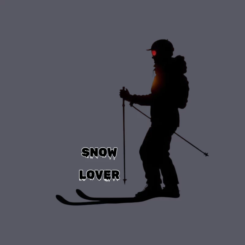 Silhouette of Snow Lover Skiing Tapestry