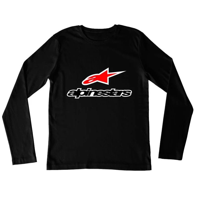 Alpinestars Motorsport Brand Logo with Red Star Design Female Long Sleeve T-Shirt