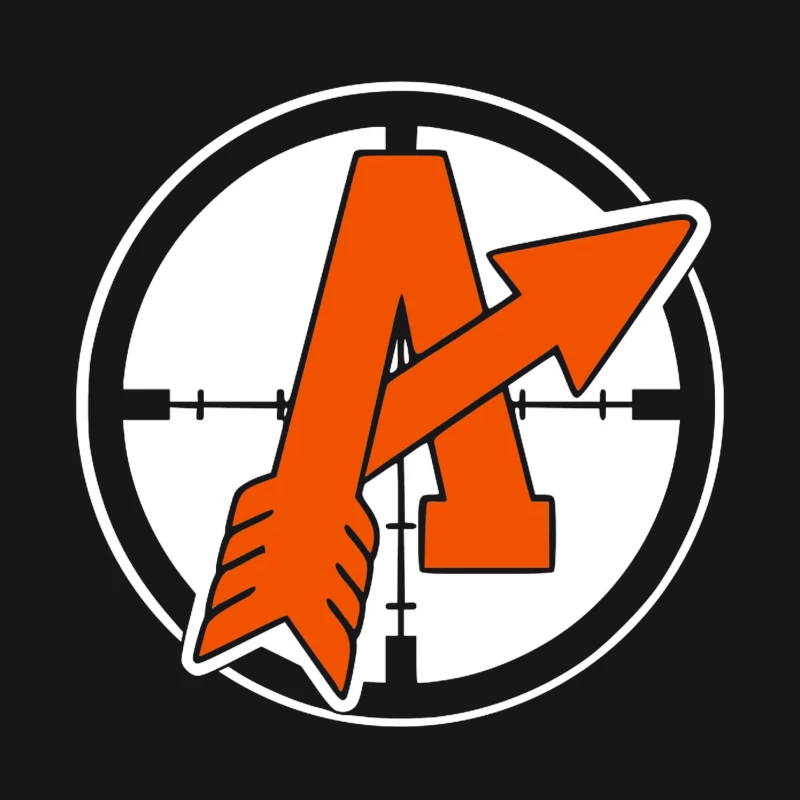 Orange Arrow Logo with Letter A: Sports Team Emblem Female Pullover Hoodie