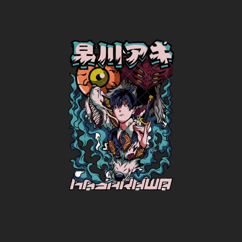 Mystische Anime-Kunst mit Schwert und Monster Herren Pullover Sweatshirt