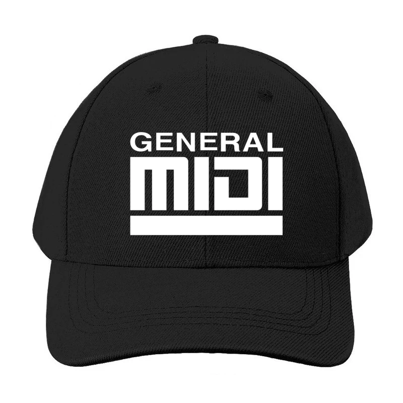 General Text Outline on White Background Baseball Cap