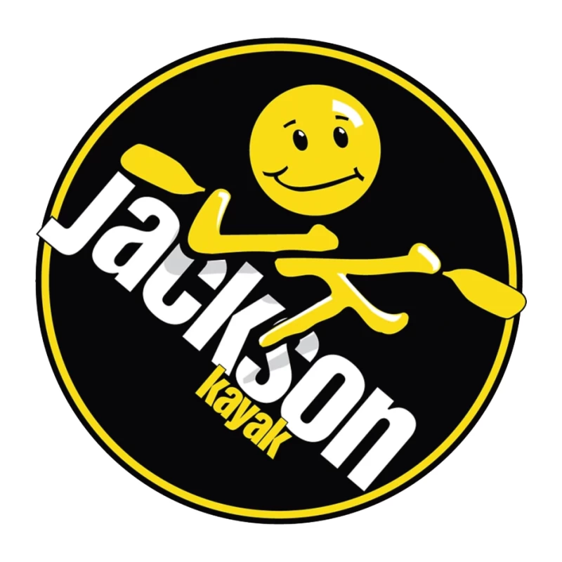 Jackson Kayak Sports Logo with Yellow Smiley Design Pin