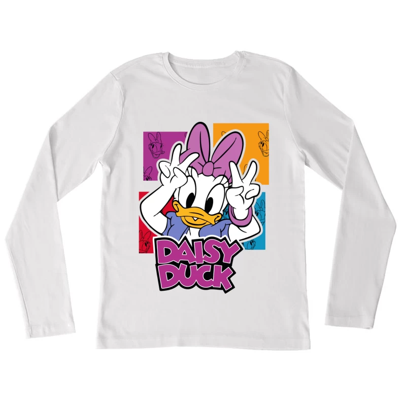 Retro Cartoon Duck – Playful & Nostalgic Design Female Long Sleeve T-Shirt