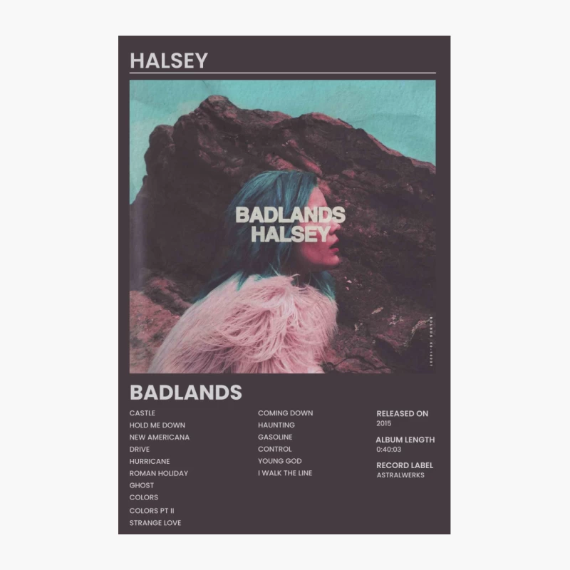 Halsey's Debut Album "Badlands" Cover and Track List Cotton Tote Bag