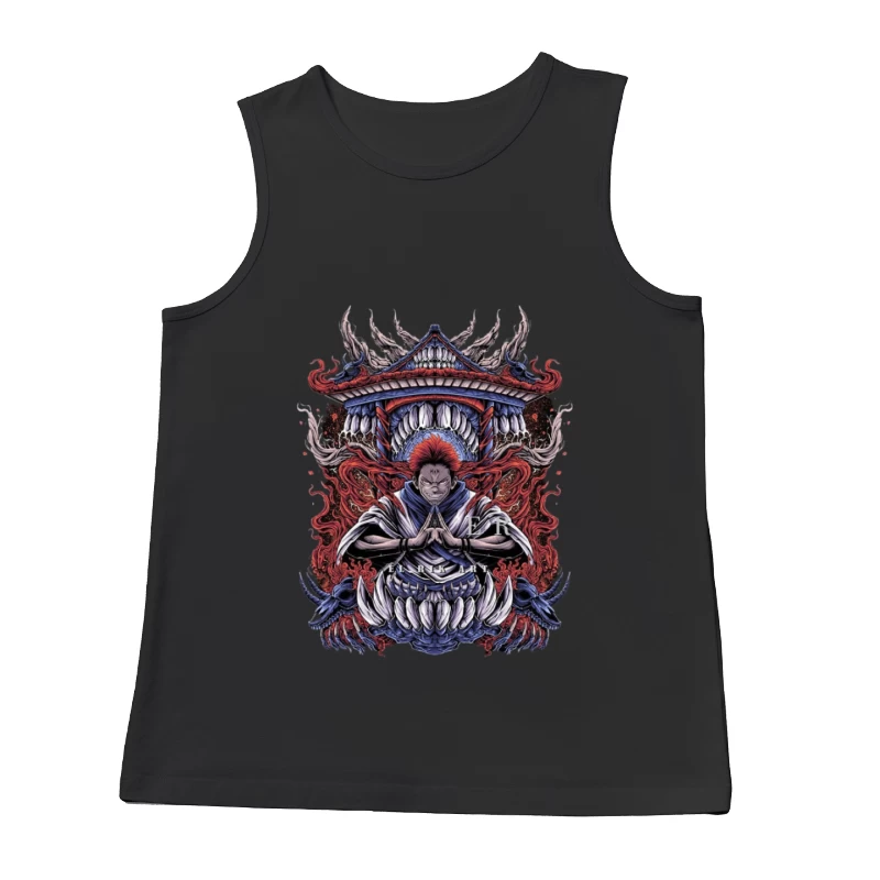 Mystische Kriegerkunst vor Tempel Herren Tanktops