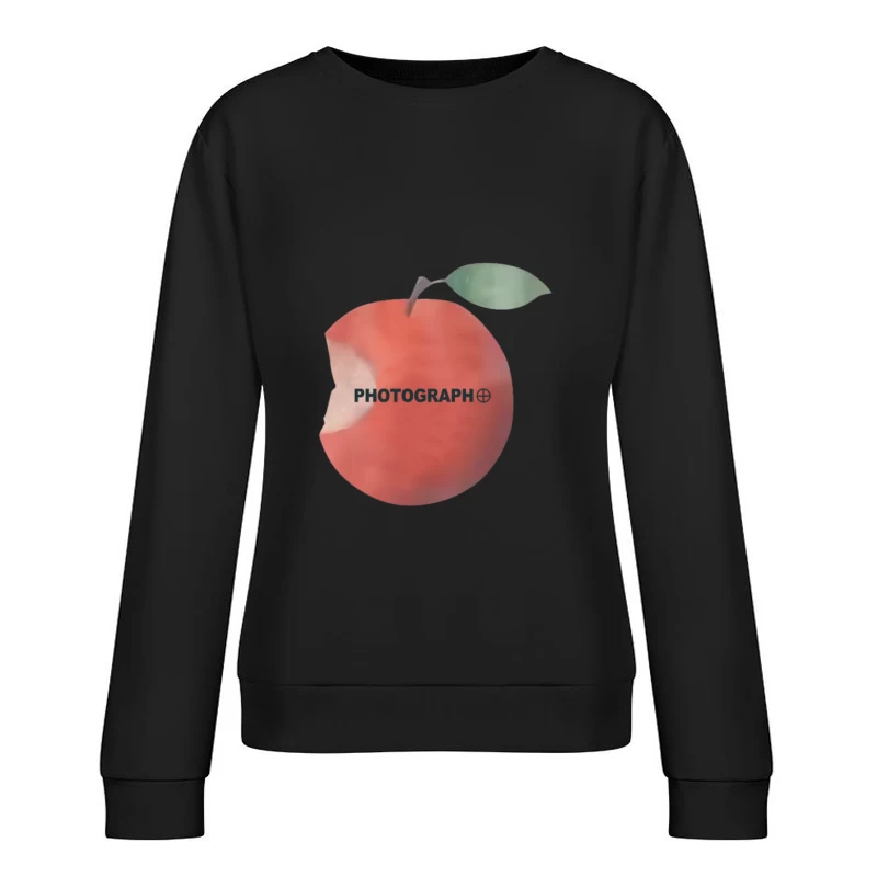 Pomme croquée avec texte Femme Sweat-shirt à enfiler