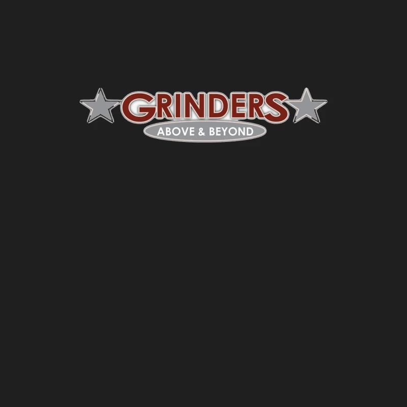 Grinders Restaurant Logo with Metallic Stars and Red Text Male Tank Top