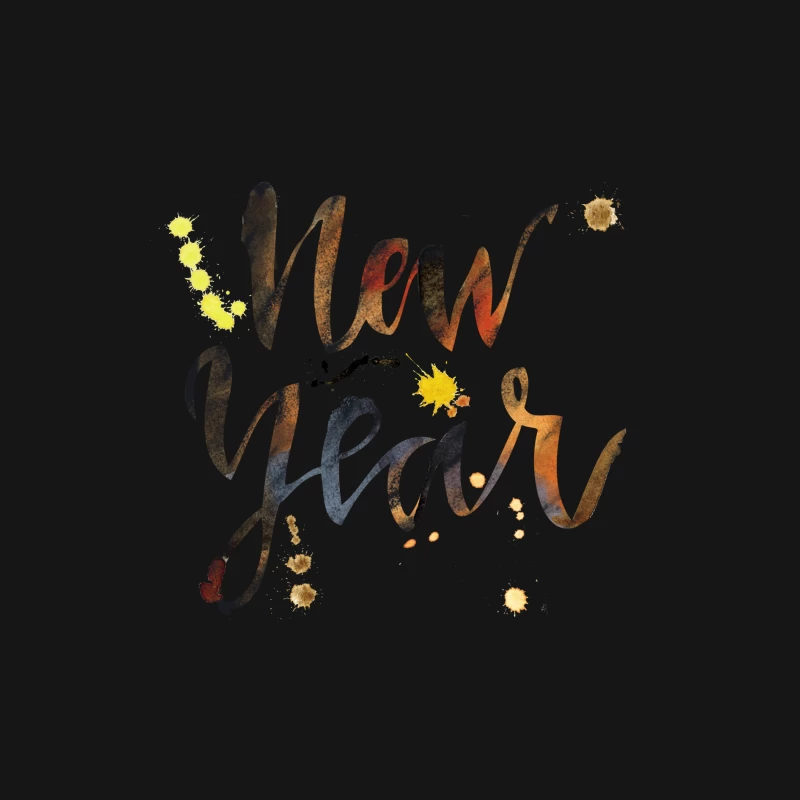 Nouvel An Avec Éclaboussures Artistiques Homme Manches Longues T-Shirt