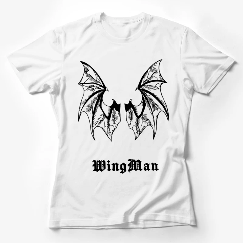 Fledermausflügel-Design mit Schriftzug Damen T-Shirt