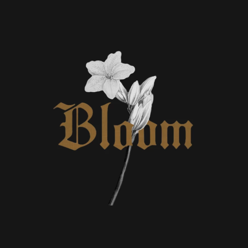 Blume und Gotik-Schrift Herren T-Shirt