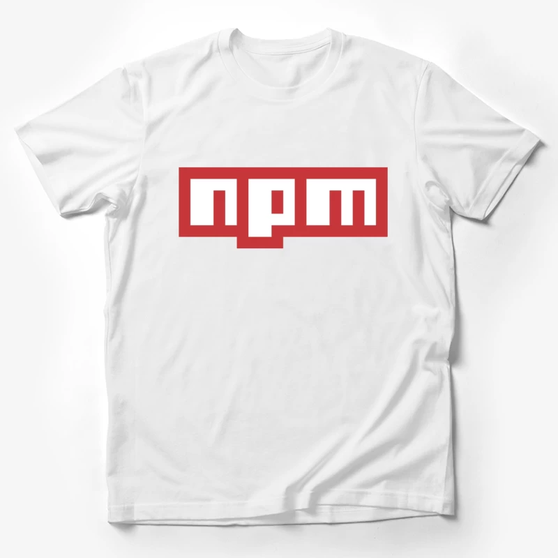 NPM (Node Package Manager) Logo in Red and White Male T-Shirt